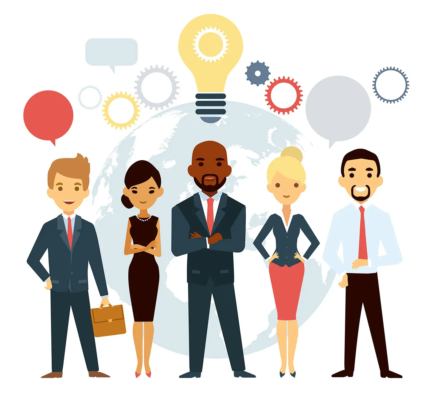 business cooperation of people worldwide vector