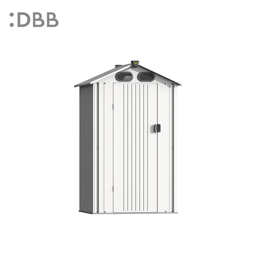 KingSuper series metal garden shed with Gable roof beige
