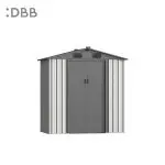 KingSuper series metal garden shed with Gable roof beige gray 6x4ft 1