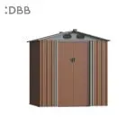 KingSuper series metal garden shed with Gable roof brown gray 6x5ft
