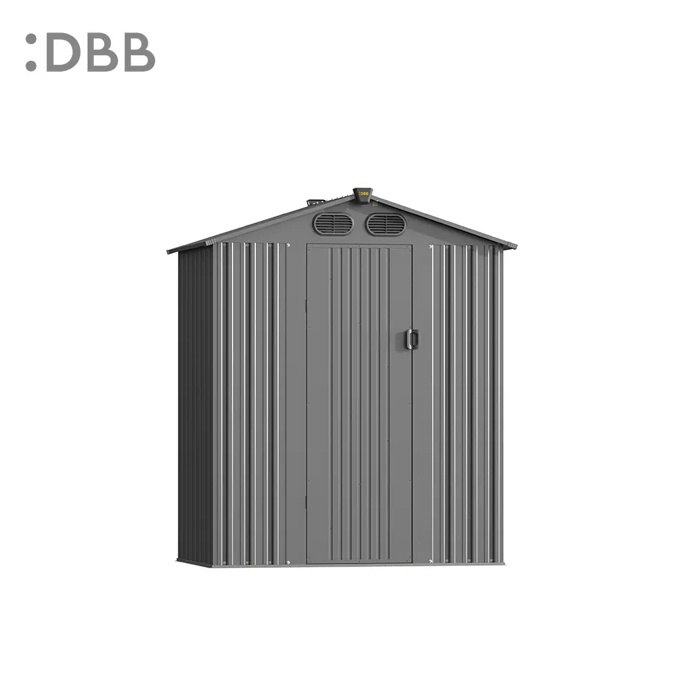 KingSuper series metal garden shed with Gable roof gray