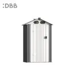 KingSuper series metal garden shed with Gable roof gray beige 4x4ft