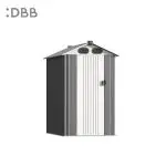 KingSuper series metal garden shed with Gable roof gray beige 4x6ft