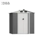 KingSuper series metal garden shed with Gable roof gray beige 6x5ft