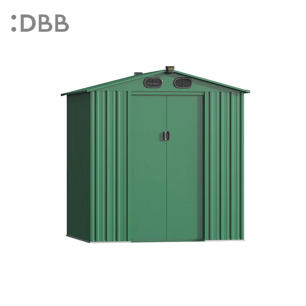 KingSuper series metal garden shed with Gable roof green