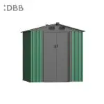 KingSuper series metal garden shed with Gable roof green gray 6x5ft