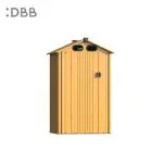 KingSuper series metal garden shed with Gable roof green yellow 4x4ft