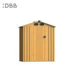KingSuper series metal garden shed with Gable roof yellow 5x3ft 1