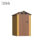 KingSuper series metal garden shed with Gable roof yellow brown 4x6ft