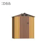KingSuper series metal garden shed with Gable roof yellow brown 5x3ft 1