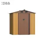 KingSuper series metal garden shed with Gable roof yellow brown 6x5ft