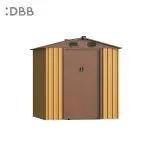 KingSuper series metal garden shed with Gable roof yellow brown 6x6ft