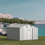 KingSuper series metal garden shed with Gable roof 10x10ft（3）