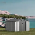 KingSuper series metal garden shed with Gable roof 10x10ft（4）