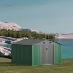 KingSuper series metal garden shed with Gable roof 10x10ft（5）