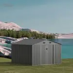 KingSuper series metal garden shed with Gable roof 10x10ft（7）