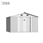 KingSuper series metal garden shed with Gable roof beige 10x10ft