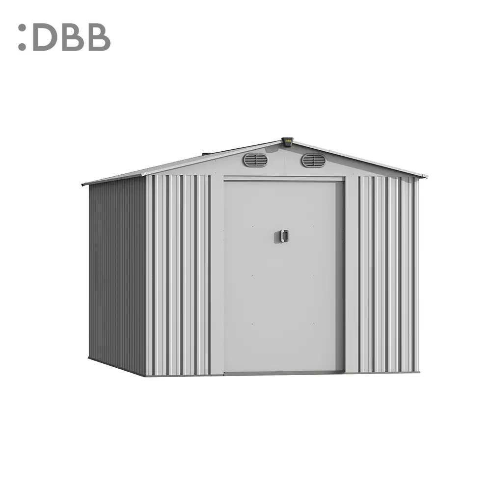 KingSuper series metal garden shed with Gable roof beige