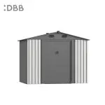 KingSuper series metal garden shed with Gable roof beige gray 8x6ft