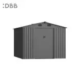 KingSuper series metal garden shed with Gable roof gray 8x10ft