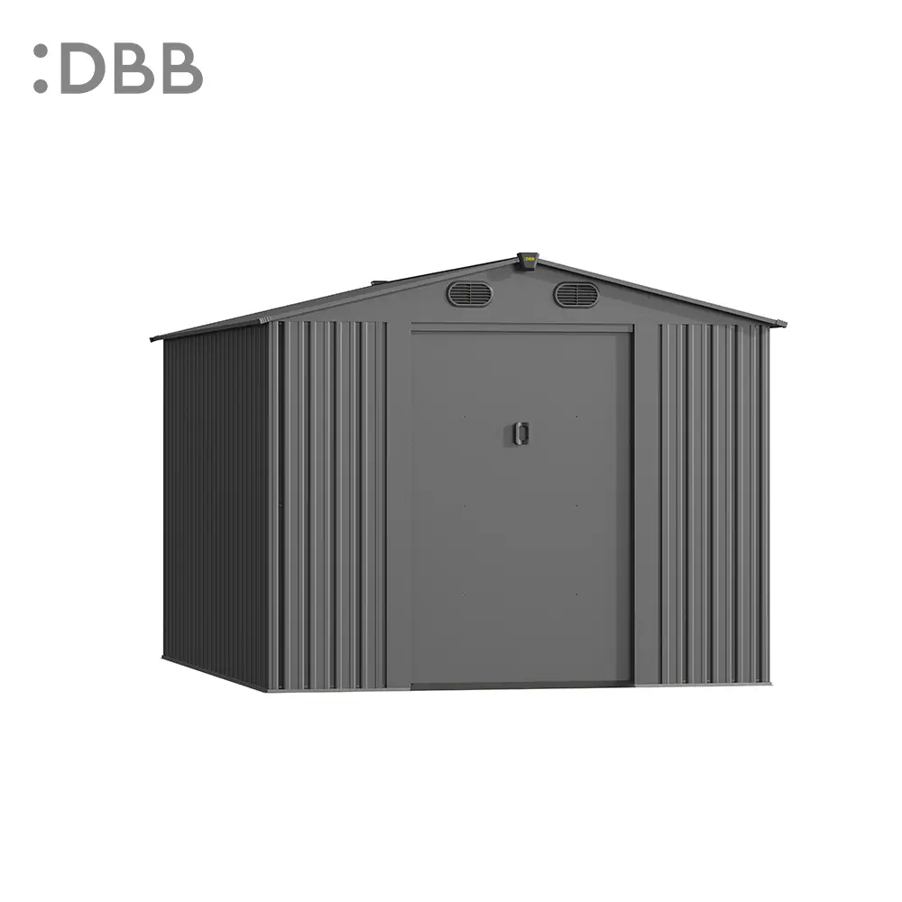 KingSuper series metal garden shed with Gable roof gray