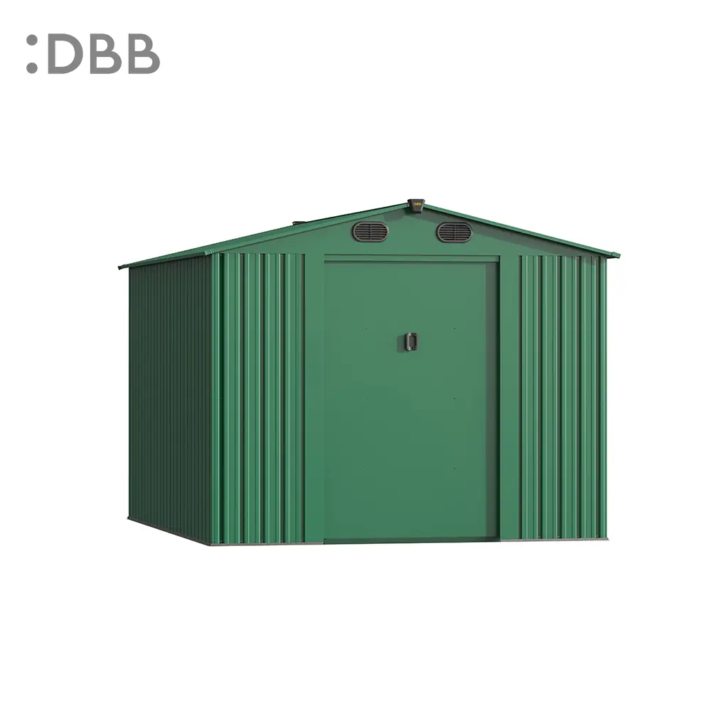 KingSuper series metal garden shed with Gable roof green