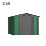 KingSuper series metal garden shed with Gable roof green gray 8x10ft