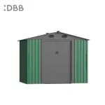 KingSuper series metal garden shed with Gable roof green gray 8x6ft 1