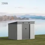 KingSuper series metal garden shed with Pent roof 8x6ft 10