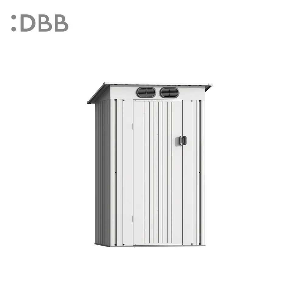 KingSuper series metal garden shed with Pent roof beige 4x3ft 2 1
