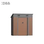 KingSuper series metal garden shed with Pent roof brown black 6x4ft 2