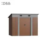 KingSuper series metal garden shed with Pent roof brown black 6x5ft