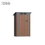 KingSuper series metal garden shed with Pent roof brown gray 4x3ft 2