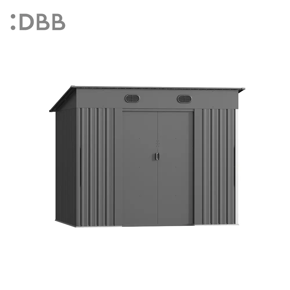 KingSuper series metal garden shed with Pent roof gray