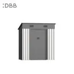 KingSuper series metal garden shed with Pent roof gray beige 6x4ft 2 1