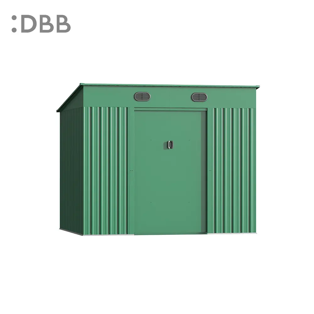 KingSuper series metal garden shed with Pent roof green 8x6ft 2