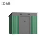 KingSuper series metal garden shed with Pent roof green gray 8x6ft 1