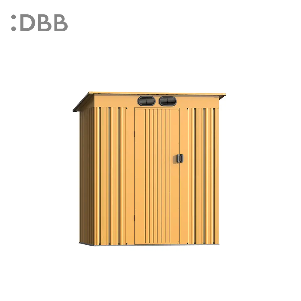 KingSuper series metal garden shed with Pent roof yellow 5x3ft 2