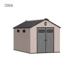 Kingcenter series Intelligent Plastic Sheds with Gable roof Acorn powder 8x12ft 2