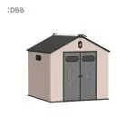 Kingcenter series Intelligent Plastic Sheds with Gable roof Acorn powder 8x8ft 4