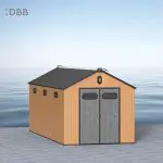 Kingcenter series Intelligent Plastic Sheds with Gable roof Warm brown 8x20ft 3