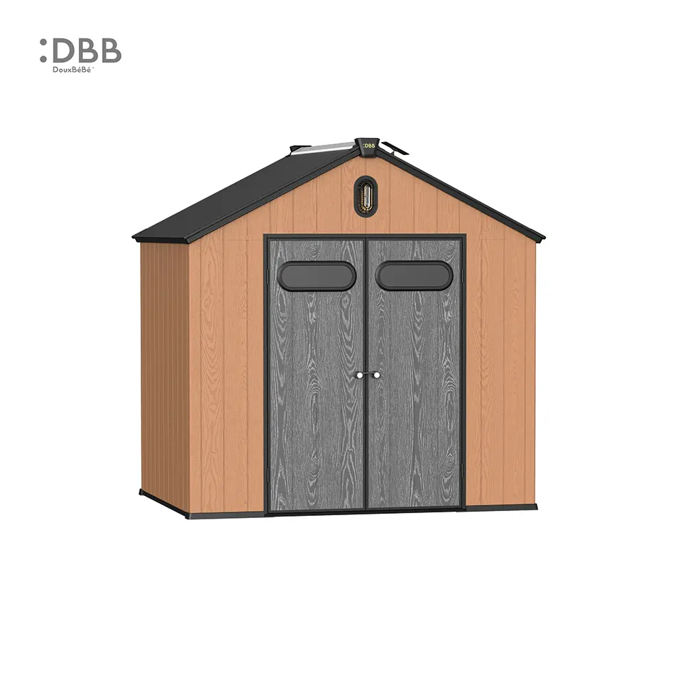 Kingcenter series Intelligent Plastic Sheds with Gable roof Warm brown