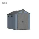 Kingcenter series Intelligent Plastic Sheds with Gable roof blue ashes 6x10ft 3