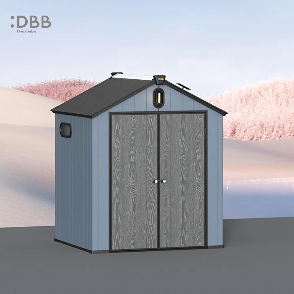 Kingcenter series Intelligent Plastic Sheds with Gable roof blue ashes 6x6ft 2