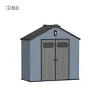 Kingcenter series Intelligent Plastic Sheds with Gable roof blue ashes 8x4ft 1