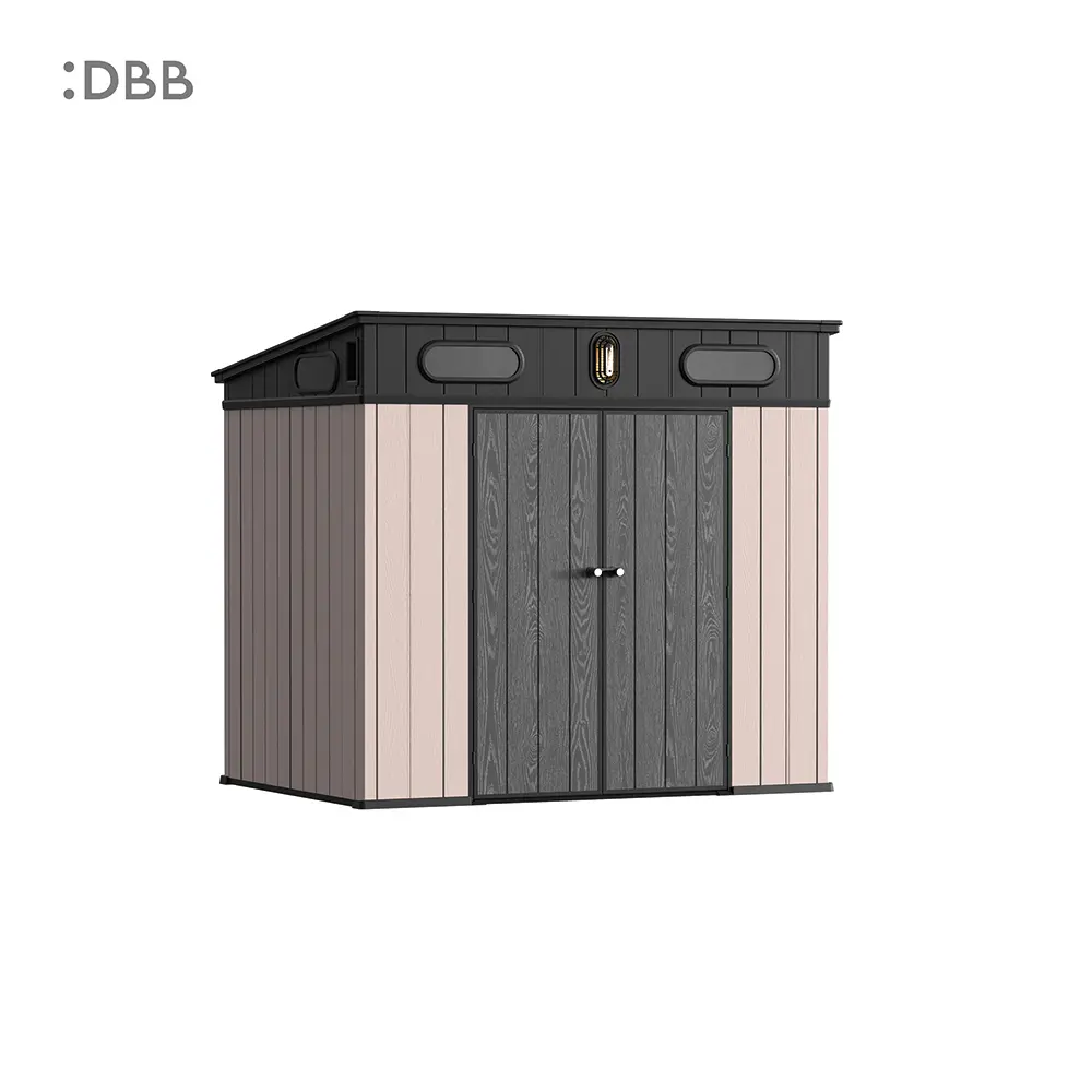 Kingcenter series Intelligent Plastic Sheds with Pent roof Acorn powder