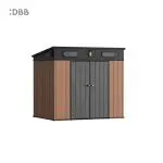 Kingcenter series Intelligent Plastic Sheds with Pent roof Warm brown 8x6ft 1
