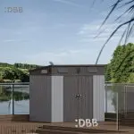 Kingcenter series Intelligent Plastic Sheds with Pent roof blue ashes 8x6ft
