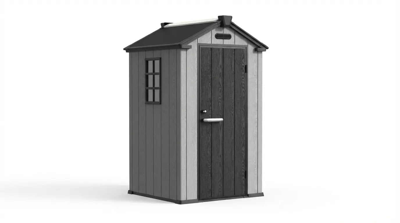 4' x 4' Shed With Gable Roof grid window ultimate gray