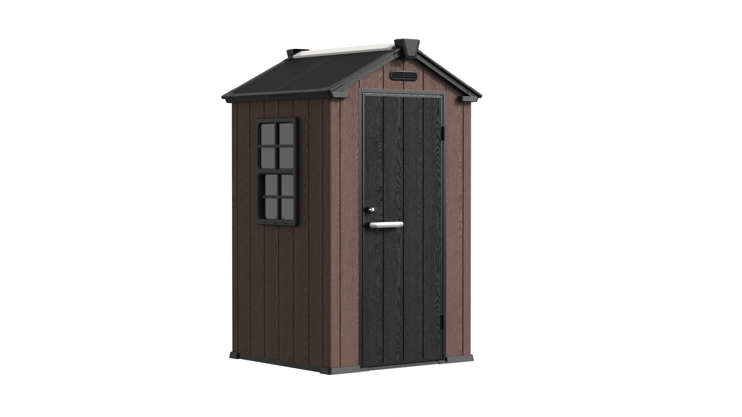 4' x 4' Shed With Gable Roof sliding window ebony brown